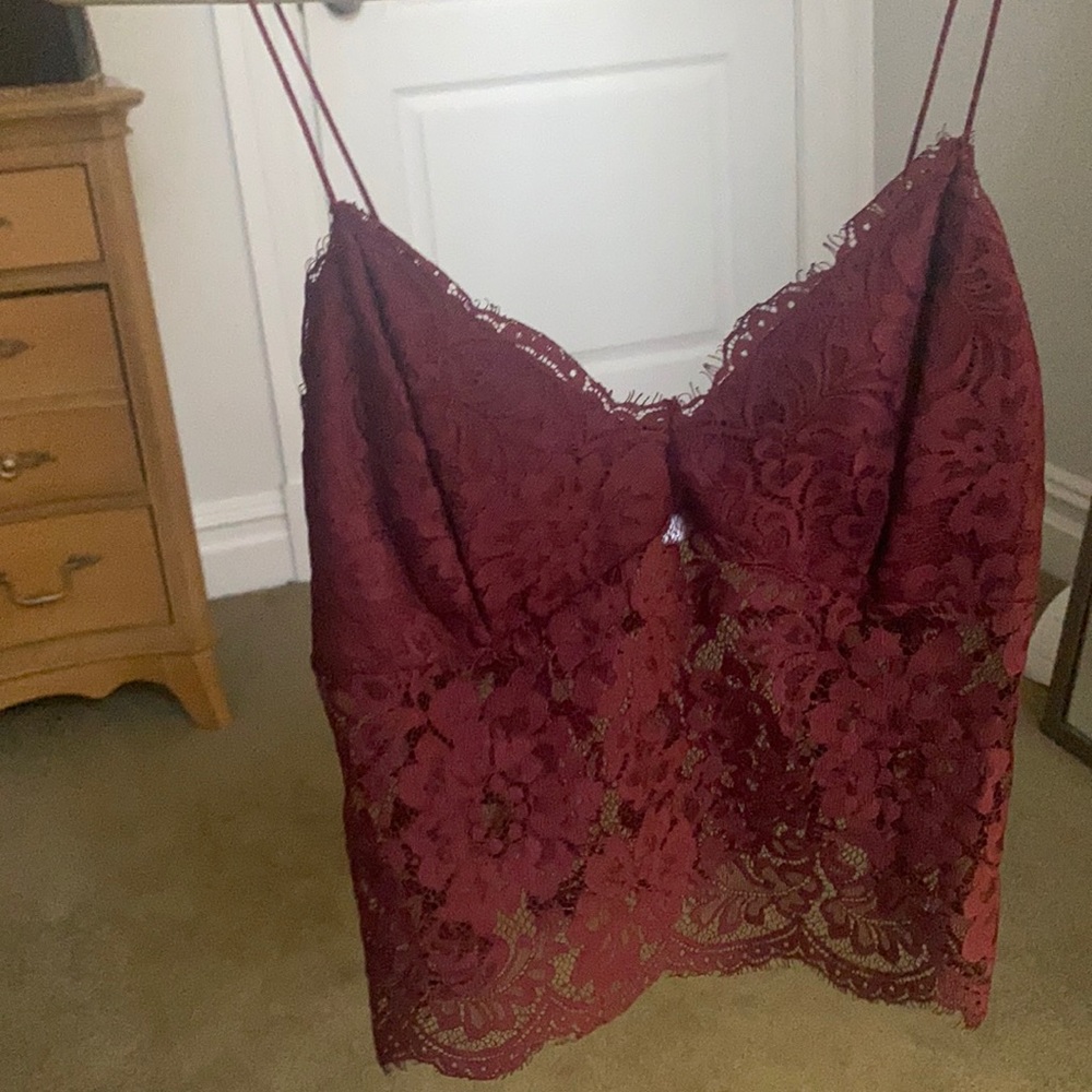 Maroon top